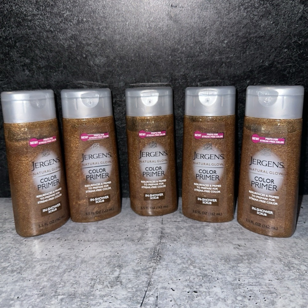 3 New Pack /JERGENS NATURAL GLOW Color Primer In-shower Scrub 5.5oz